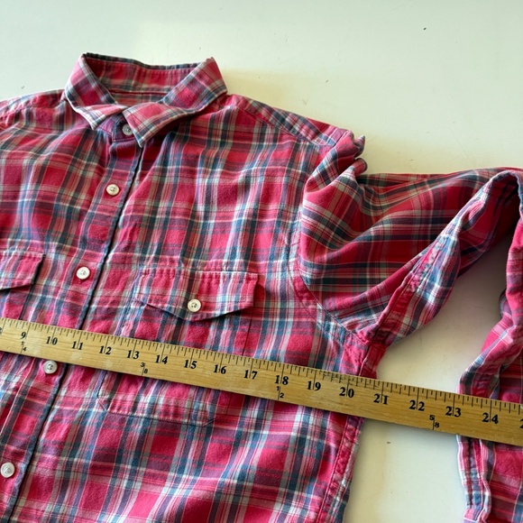 UNTUCKit Pink & Blue Plaid Double Pocket Casual Button Down Shirt MEDIUM Slim Fi - Picture 5 of 7